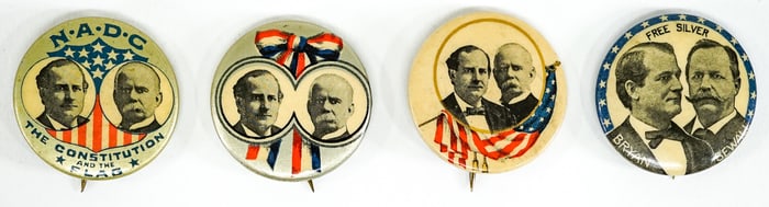 Antique Political Pinback Buttons (4)