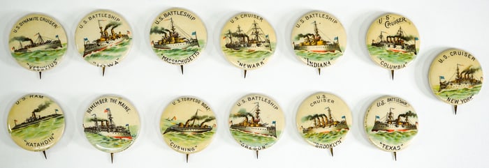 Spanish-American War U.S Battleships 1.25 in.