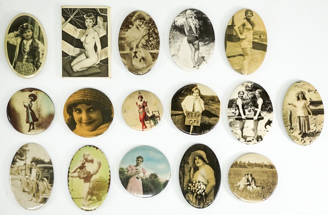 (16) Vintage Celluloid Portrait Pocket Mirrors (1 of 2)