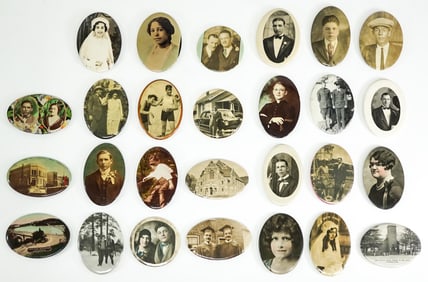 Vintage Celluloid Portrait Pocket Mirrors
