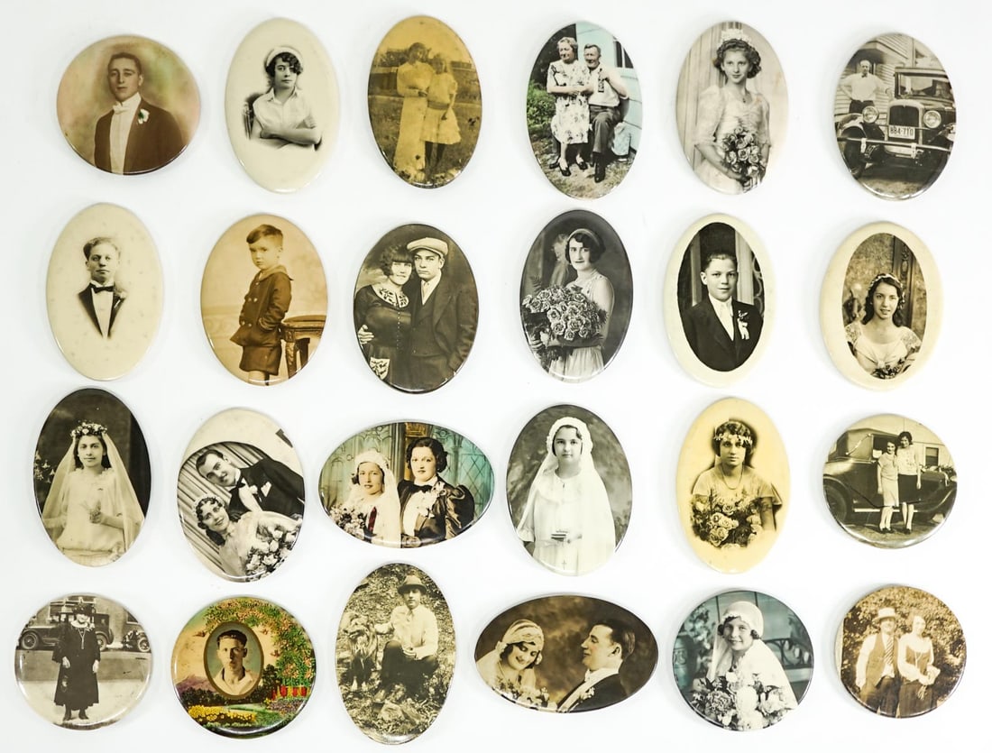 Vintage Celluloid Portrait Pocket Mirrors (1 of 2)