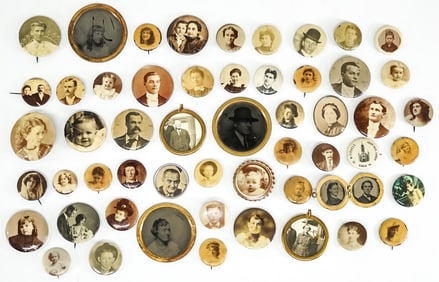 Large Group of Antique Pinback Buttons