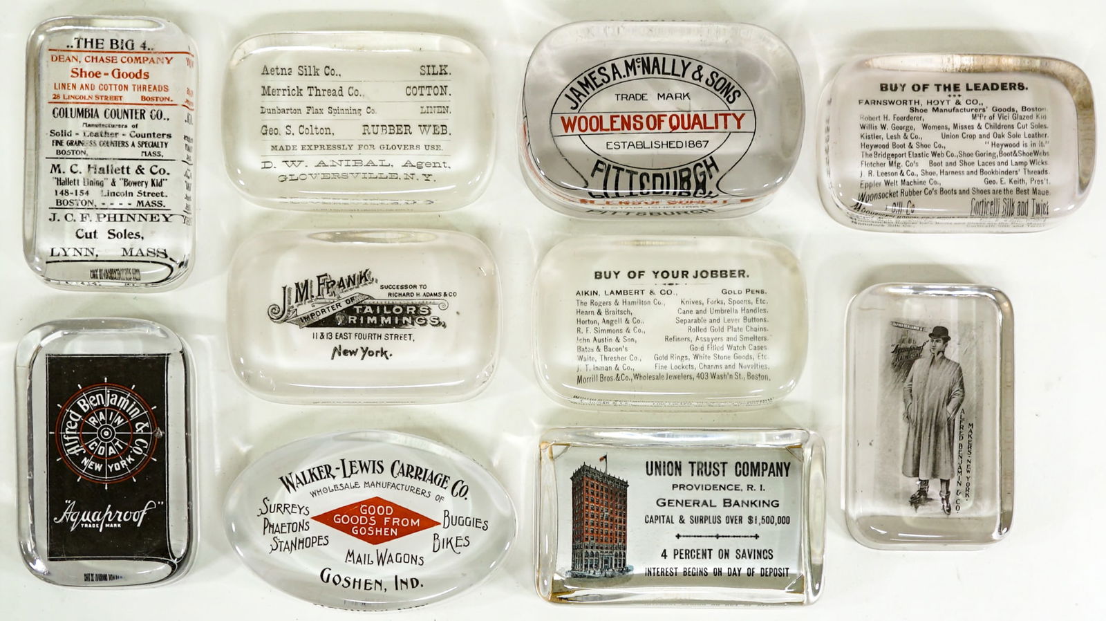 (10) Antique Advertising Paperweights (1 of 2)