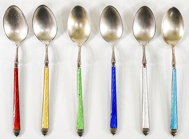 Demitasse (6) Spoons [Sterling/Enamel]