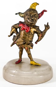 Spelter Painted 3.5IN Jester Paperweight