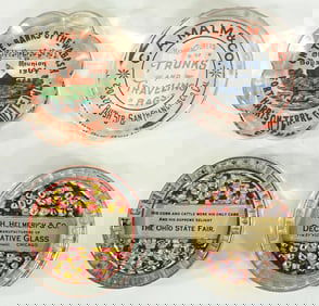 (4) Antique Advertising Paperweights