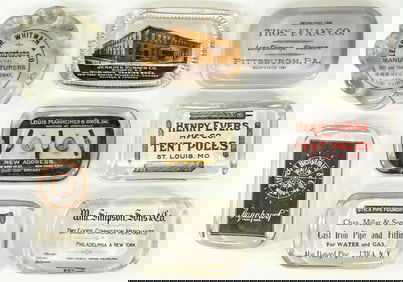 (8) Antique Advertising Paperweights