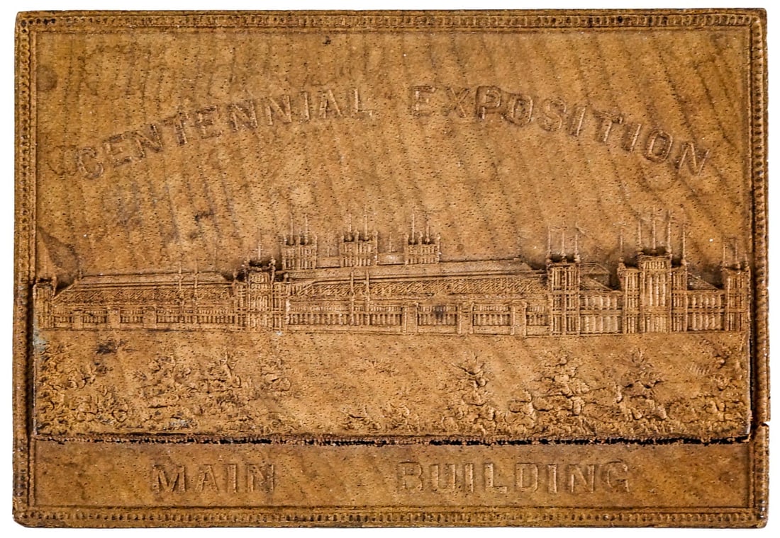 1876 PA Centennial Exposition Wood Plaque (1 of 2)