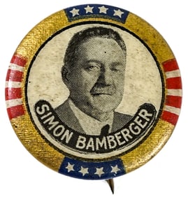 Original Utah Governor Simon Bamberger Pinback