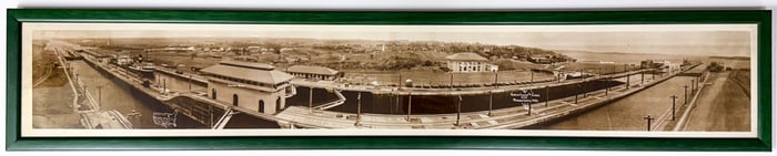 1927 Panama Canal Real Photo Panoramic Photo