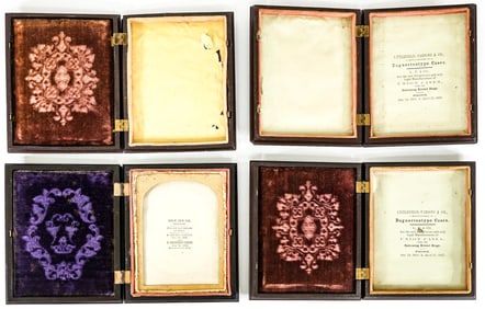 (4) Quarter Plate Early Photographic Cases