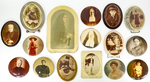 (16) Large Celluloid Portrait Photos