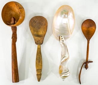 Folk Art Spoons (4) Various Countries of Origin