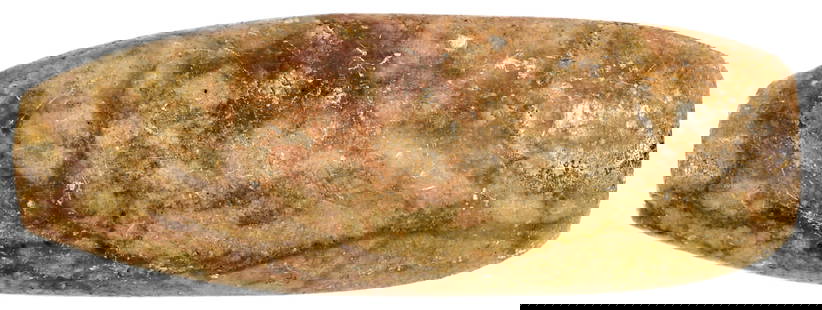 Carved Stone 4.5IN Artifact [Fulton County, Ill]: Carved stone artifact - formerly Brooks Collection. Fulton County, Illinois. Measures 4.5 in. x 1.75 in. x 1.5 in. Lot measures 4.75 in. H x 1.75 in. W x 1.5 in. D for shipping purposes only. The abse
