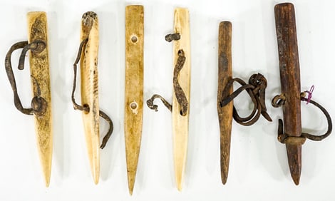 Carved Bone, Wood and Antler Corn Husking Tools