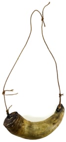 Folk Art Horn 6IN Powder Flask