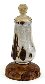 T. Messier Antler/Wood Base 5IN Lidded Vessel