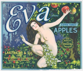 ORIGINAL EVA Extra Fancy Apples Crate Label