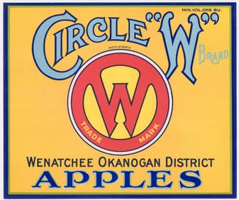 ORIGINAL CIRCLE "W" Apples Crate Label