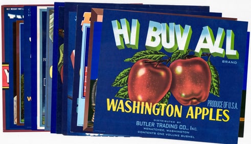 (16) ORIGINAL Apples Crate Labels NOT REPRINTS