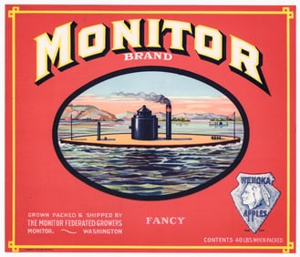 ORIGINAL MONITOR Apples Crate Label
