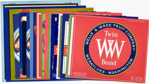 (20) ORIGINAL Apples Crate Labels NOT REPRINTS. Th