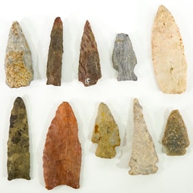 Arrowheads, Points (10) Artifacts