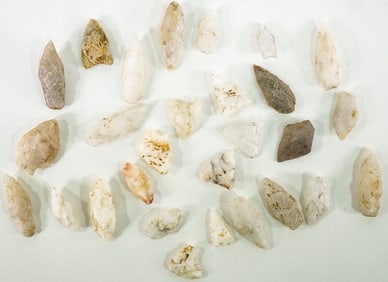 Arrowheads, Points (28) Artifacts [Quartz]