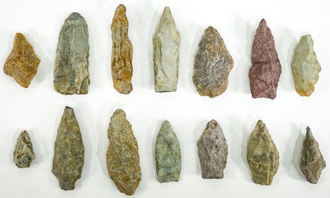 Arrowheads, Points, Scrappers (14) Artifacts