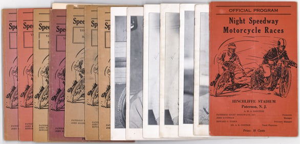 1936 Motorcycle Racing Programs (14 pcs)