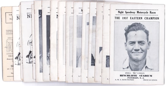 1937 Motorcycle Racing Programs (16 pcs)