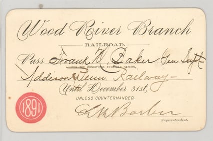 1891 Wood River Branch Railroad Pass