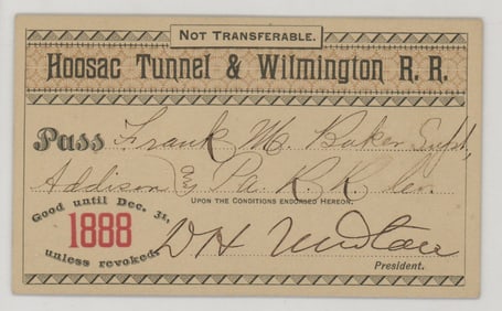 Hoosac Tunnel & Wilmington Railroad Pass