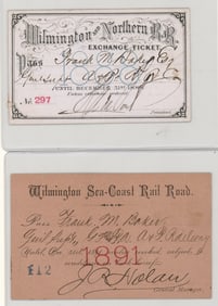 [North Carolina] Wilmington Railroad Passes (2)