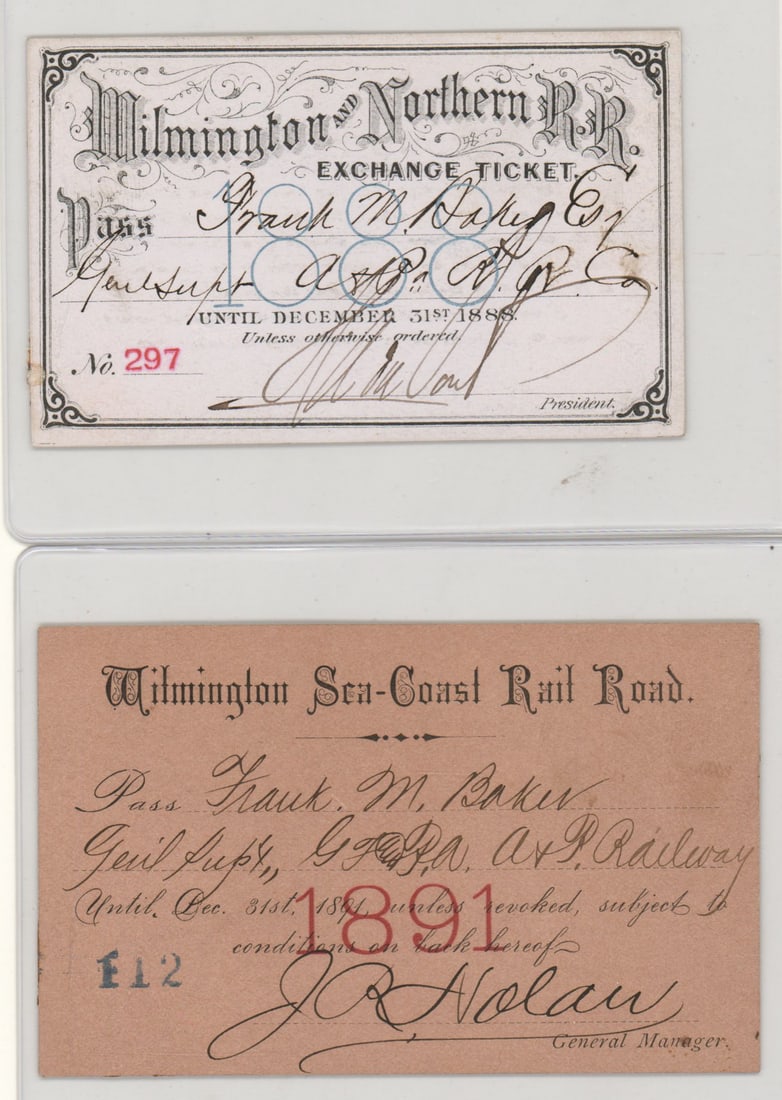 [North Carolina] Wilmington Railroad Passes (2) (1 of 5)