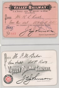 1891 & 1893 Valley Railway Passes (2)