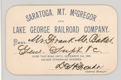 Saratoga, Mt. McGregor and Lake George Railway