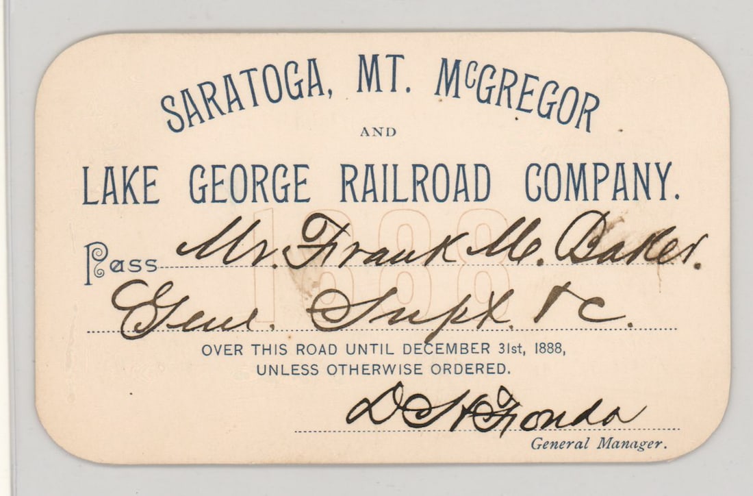Saratoga, Mt. McGregor and Lake George Railway (1 of 2)