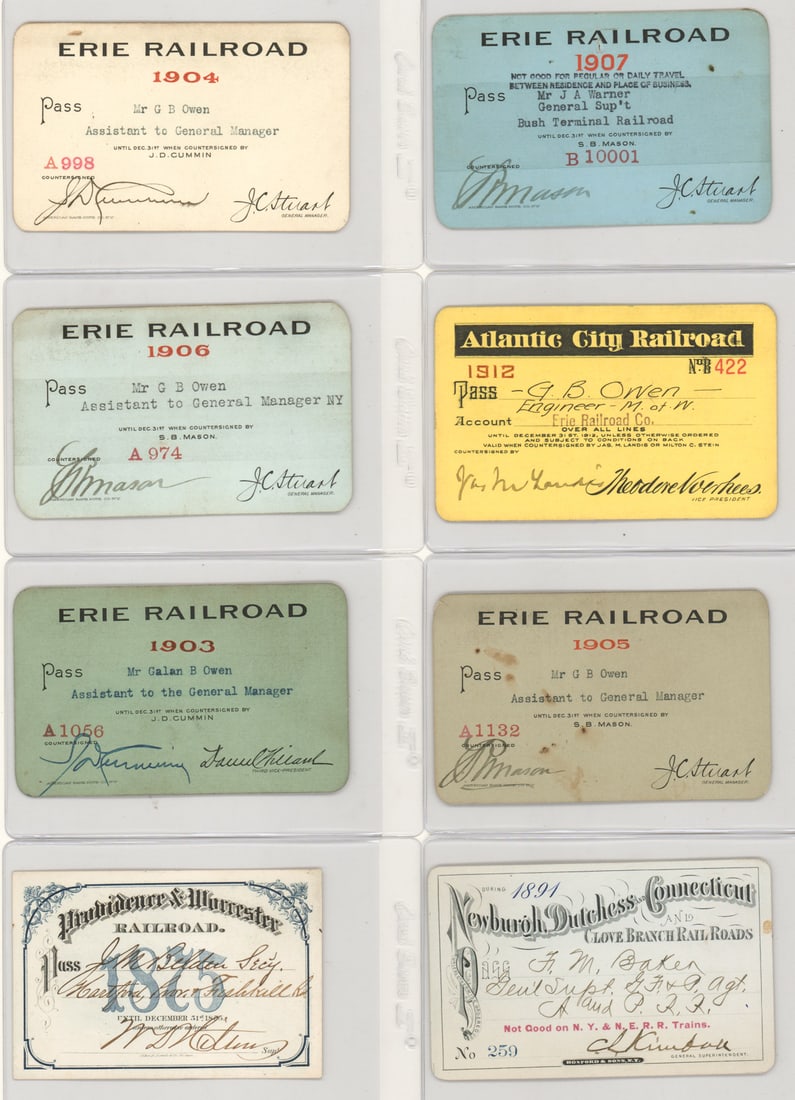 (8) Railroad Passes 1875-1912 (1 of 9)