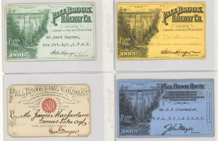Fall Brook Railway Co. Passes (4)