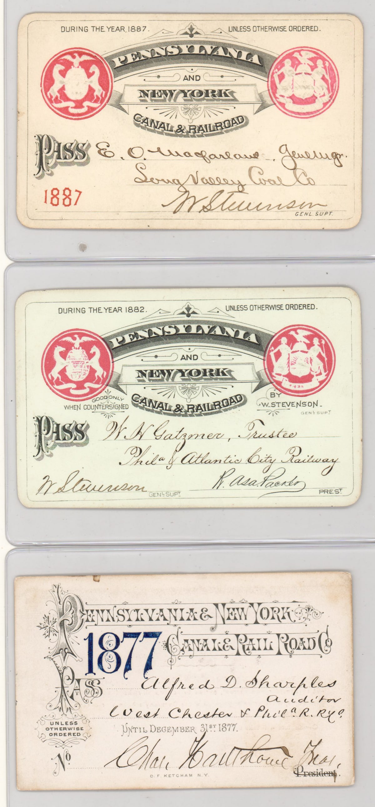 Pennsylvania and New York Canal & Railroad Passes (1 of 7)