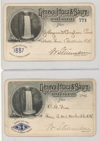 1884 & 1887 Geneva Ithaca & Sayre Railroad Passes