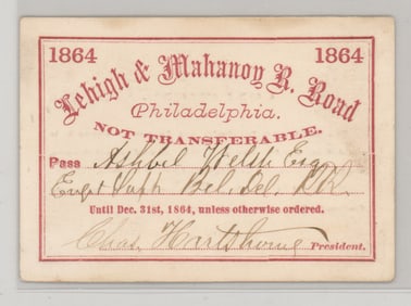 1864 Lehigh & Mahonoy Railroad Pass