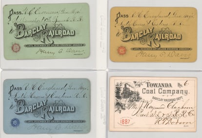 Barclay Railroad [Towanda] Passes (4)