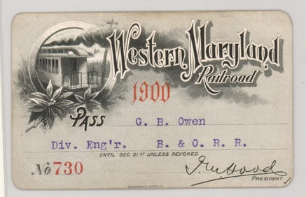 1900 Western Maryland Railroad Pass