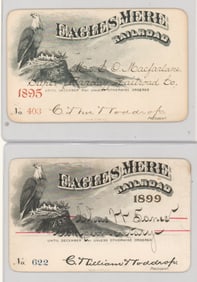 1895 & 1899 Eagles Mere Railroad Passes