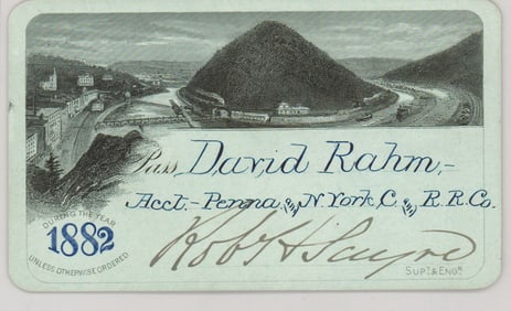 1882 Lehigh Valley Railroad Pass