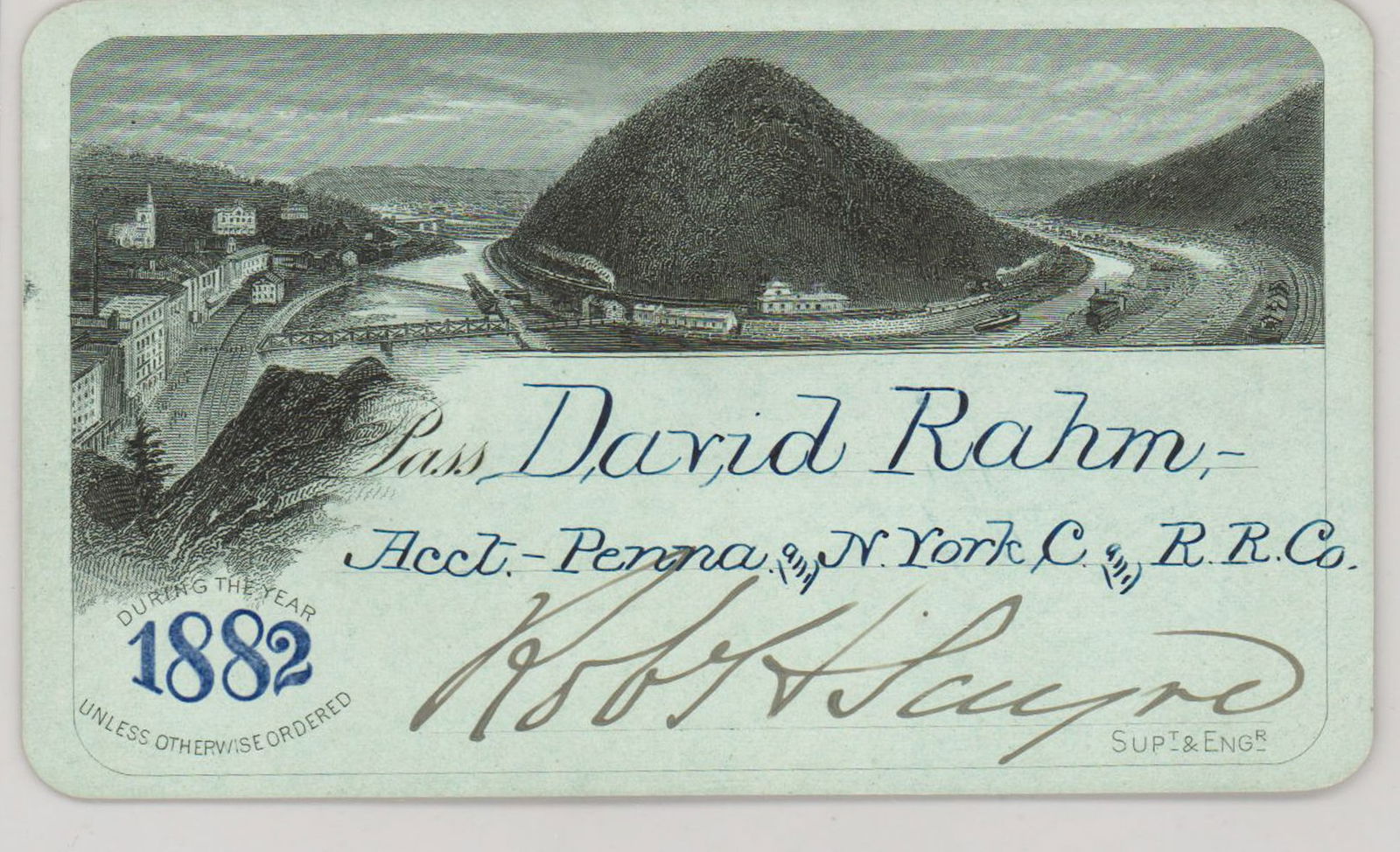 1882 Lehigh Valley Railroad Pass (1 of 2)