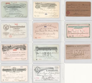 (11) Antique American Railroad Passes