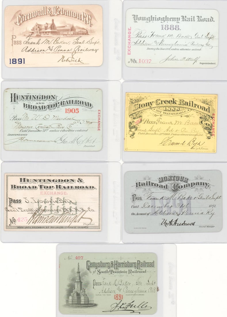 1886-1905 American Railroad Passes (7) (1 of 7)